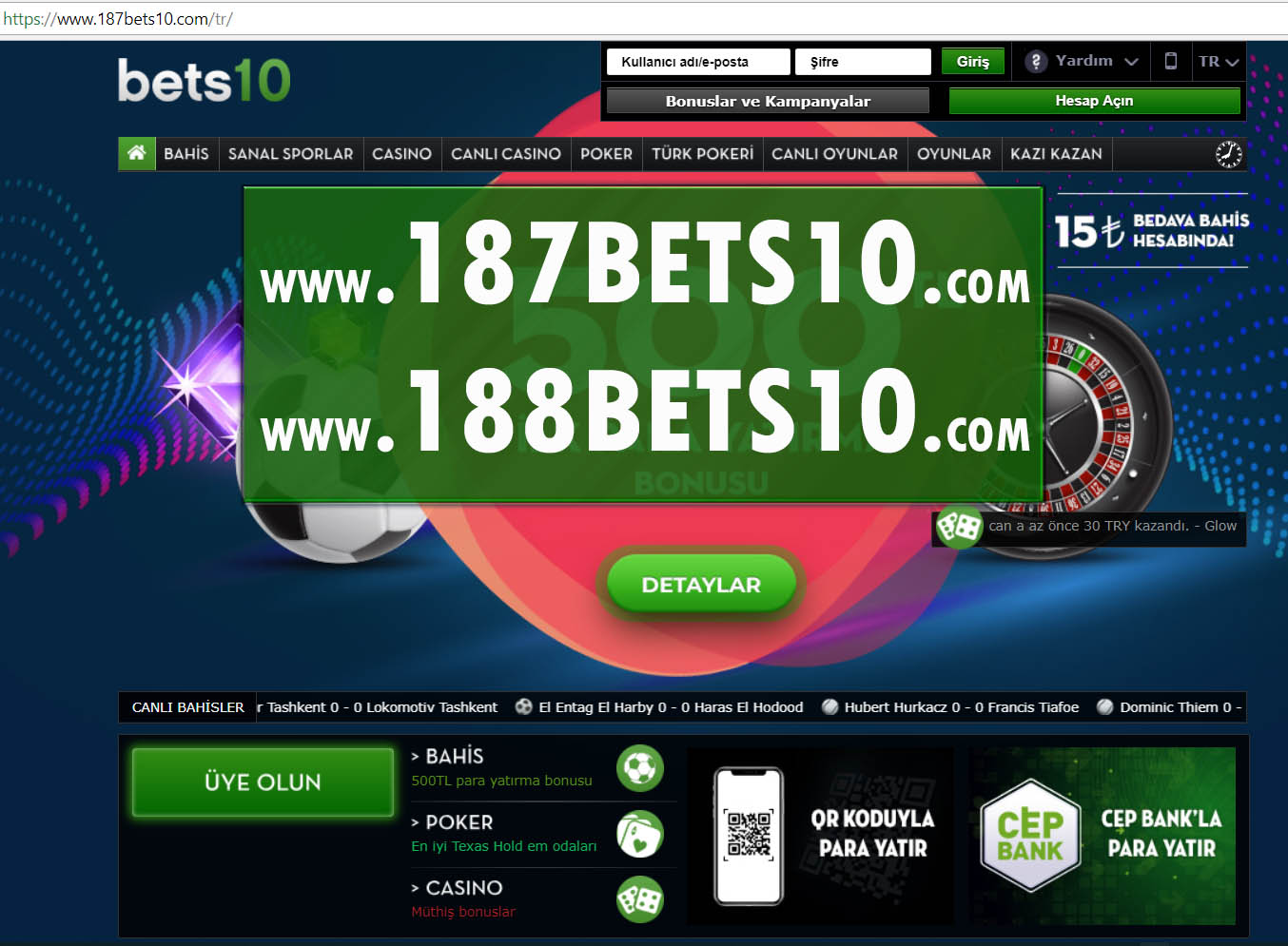 187Bets10 ve 188Bets10 Giriş Adresleri Burada