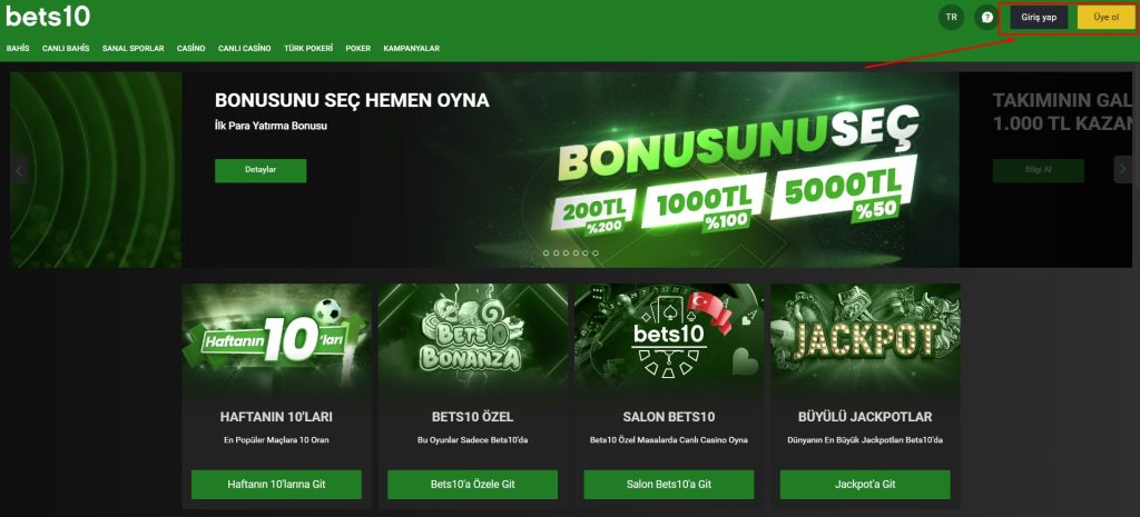 Bets10 Sorunsuz Giriş